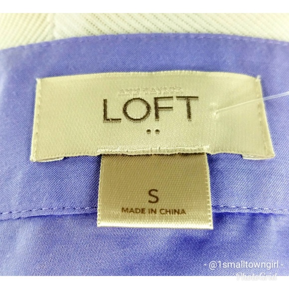 Loft lavender ruffle front bib u neck tank top S - Picture 6 of 6